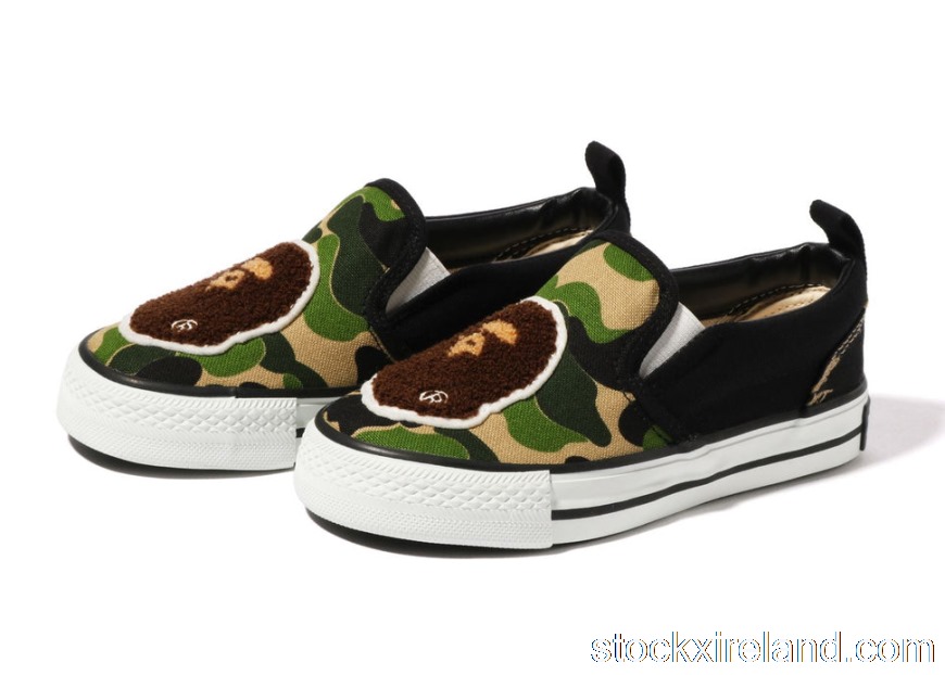 IE A Bathing Ape Ape Head Slip On Green ABC Camo (PS) 1I30-391-001 GRN