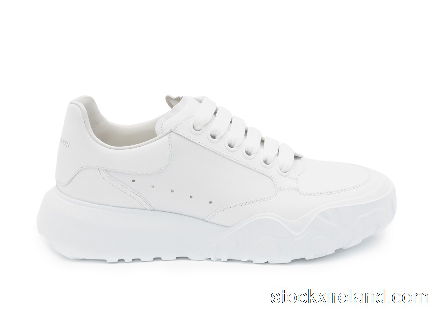 IE Alexander McQueen Court Trainers White Leather (W) 633915WIA989000