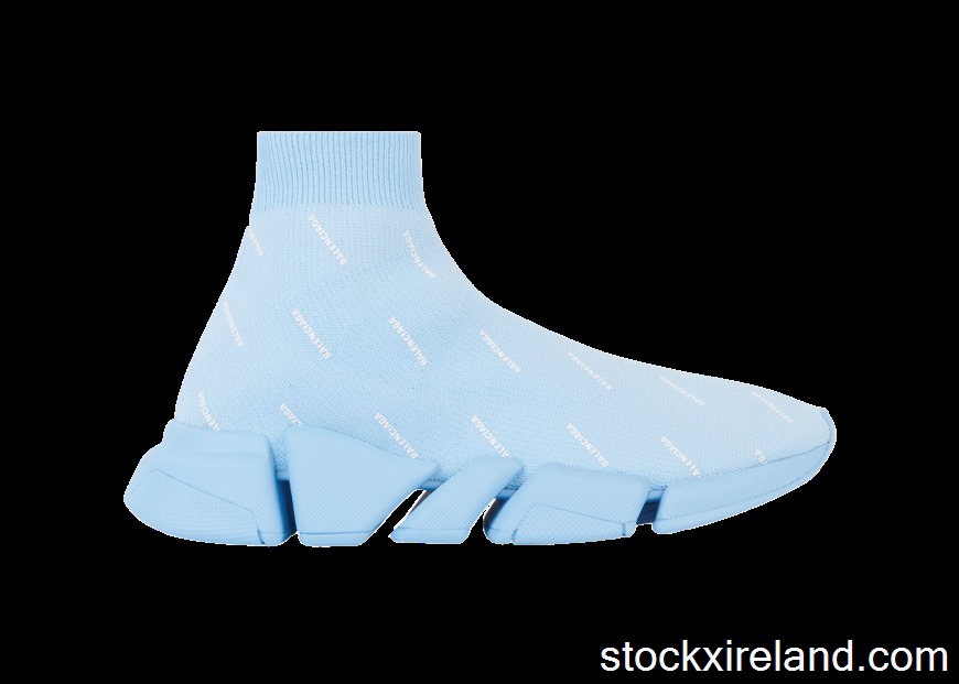 IE Balenciaga All Over Logo Speed 2.0 Light Blue (W) 617196W2DBO4122