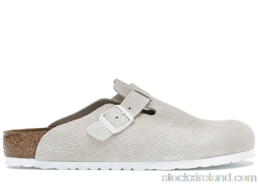 IE Birkenstock Boston Clogs Stussy Bone 1019742