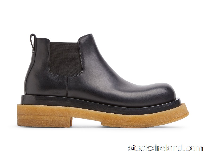 IE Bottega Veneta Lug Cropped Chelsea Boot Black Gum 668369VBS501000