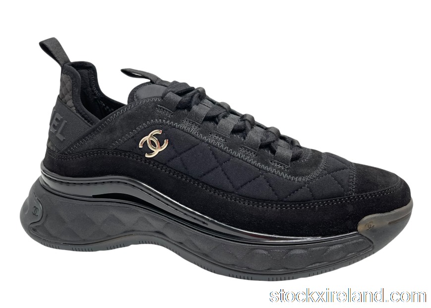IE Chanel Low Top Trainer Black Suede G38501 Y55619 K3542