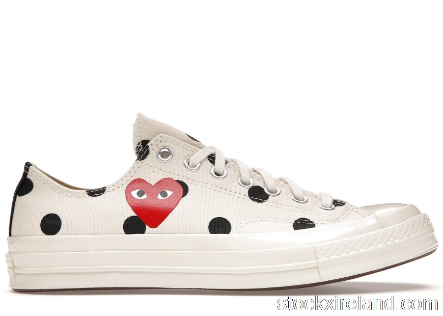 IE Converse Chuck Taylor All-Star 70 Ox Comme des Garcons PLAY Polka Dot White 157249C