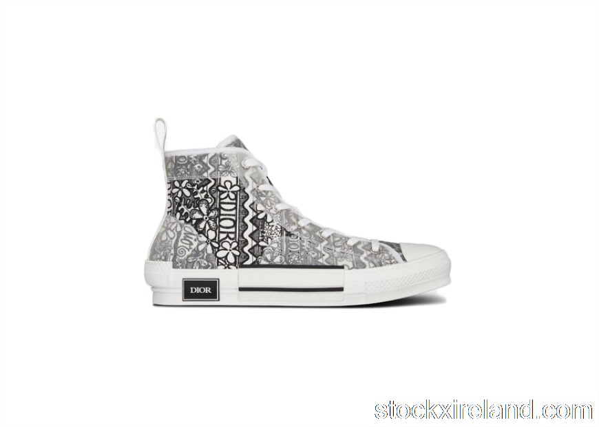 IE Dior And Shawn B23 High Top Black White Embroidery 3SH118ZCO_H169