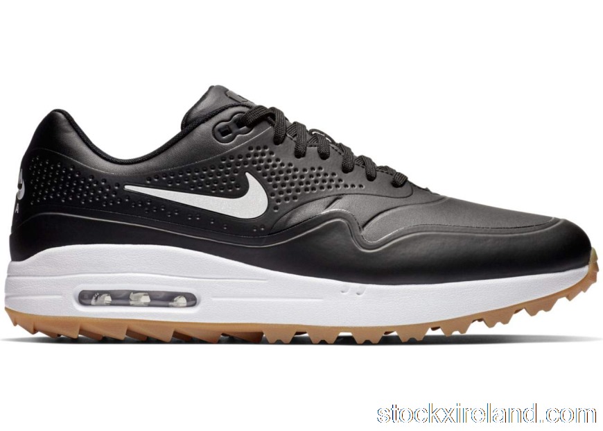 IE Nike Air Max 1 Golf Black Gum White Swoosh AQ0863-001WHITESWOOSH