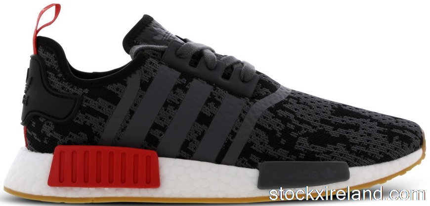 IE adidas NMD R1 Black Grey Red Gum (Foot Locker Exclusive) CG6666