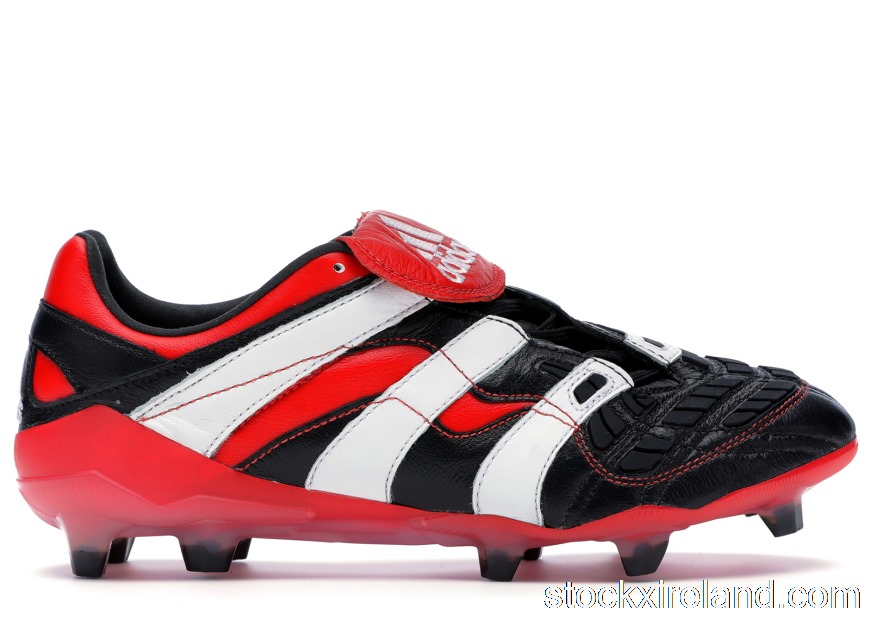 IE adidas Predator Accelerator Firm Ground Cleat Black White Red D96665